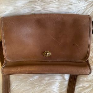 Vintage Coach Taupe Spectator Leather Bag